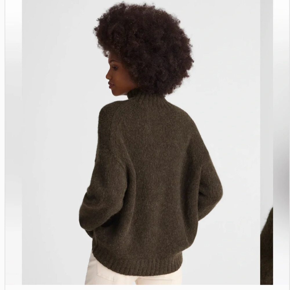 Madewell Chunky Knit Alpaca Blend Turtleneck M Olive Green NWT Sweater NT592 - Picture 3 of 7
